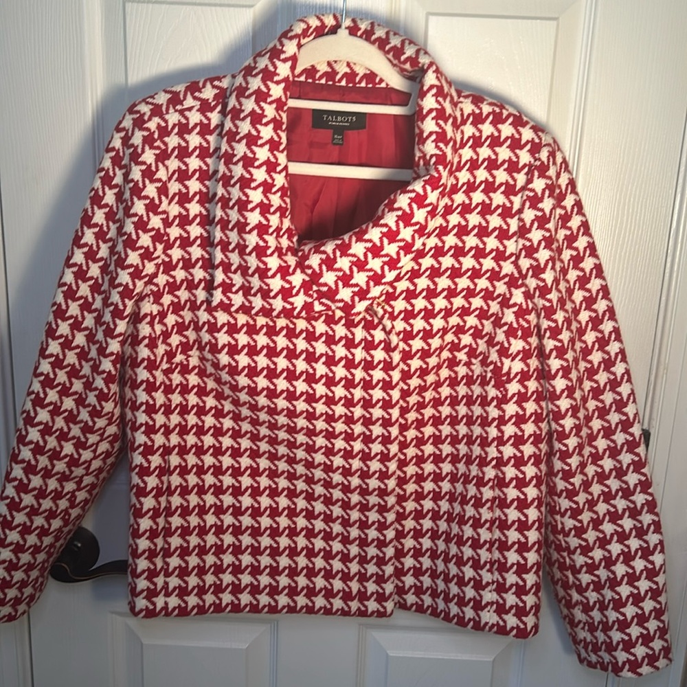 Talbots Houndstooth Wool Cropped Jacket (16 Wp) - image 1